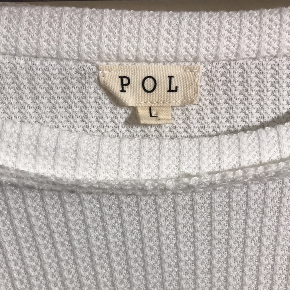 NEW POL White and Gray Dip Dye Oversized Thermal Top - Picture 5 of 7